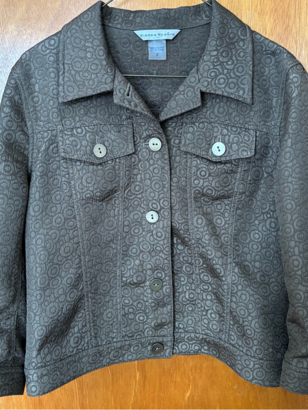Bianca Nygard Bronze Jacquard Classic Short Jacket - Picture 8 of 9